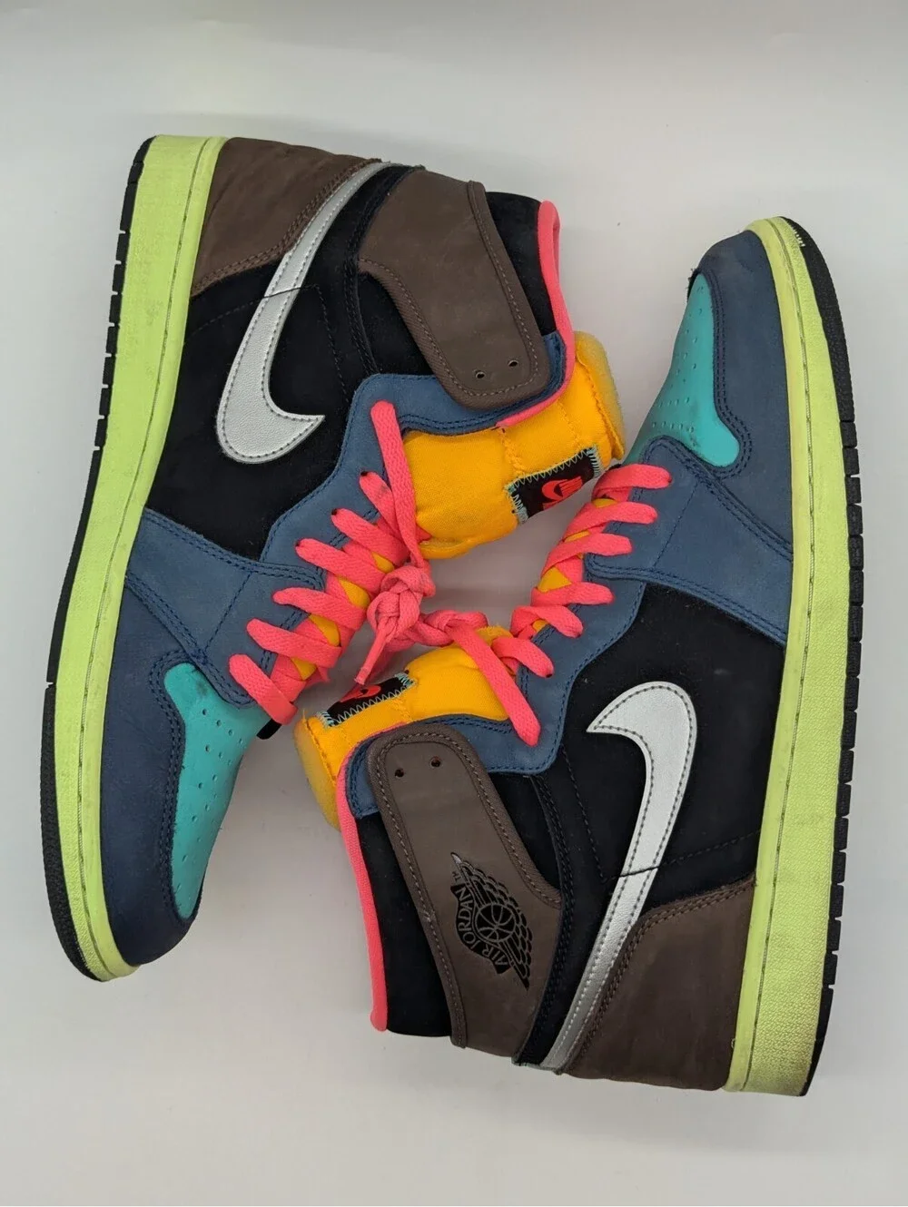 Jordan 1 Retro High OG Tokyo Bio Hack Black Green Colorblock Shoes 555088-201